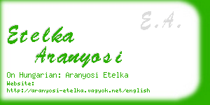 etelka aranyosi business card